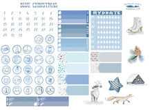 Load image into Gallery viewer, Winter Theme Vertical Planner Kit for Christmas - Six original blue & silver sheets for your Happy Planner or ECLP