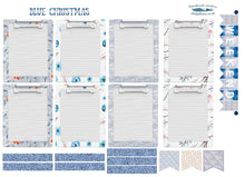 Load image into Gallery viewer, Winter Theme Vertical Planner Kit for Christmas - Six original blue & silver sheets for your Happy Planner or ECLP