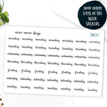 Load image into Gallery viewer, tiny script stickers days of the week