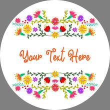 Load image into Gallery viewer, Custom Floral Stickers. Personalised Round Stickers with a colourful flower design. Perfect for Sweet Sixteen & custom party bags. Lip Balm.