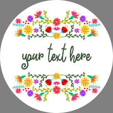 Load image into Gallery viewer, Custom Floral Stickers. Personalised Round Stickers with a colourful flower design. Perfect for Sweet Sixteen & custom party bags. Lip Balm.