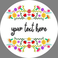 Load image into Gallery viewer, Custom Floral Stickers. Personalised Round Stickers with a colourful flower design. Perfect for Sweet Sixteen & custom party bags. Lip Balm.