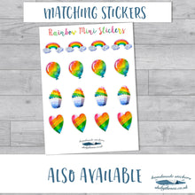 Load image into Gallery viewer, Mini Stickers of Rainbows Drawn with Markers, Colourful Planner Deco, Handmade Gift 4 Kids, Perfect for Scrapbooking Summer Journal, UK made