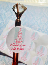 Load image into Gallery viewer, Personalised Xmas Stickers for Gifts, Customised Parcel Label Sheet. Choice of size and text colour. 48 hour dispatch. Handmade in the UK.