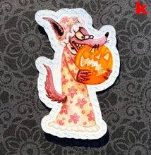 Load image into Gallery viewer, Handmade Easy Peel Die-Cut Stickers, Trick or Treat Children, 7cm-2.7" Halloween stickers for kids. UK Crafted (15 Designs)