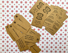 Load image into Gallery viewer, Custom Kraft Swing Tags. Double sided gift/product swing tags with or without metal eyelets.