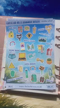 Load and play video in Gallery viewer, USA Summer Trip Sticker Sheet, 36 mini stickers, Retro USA graphics America holiday spots. Martha's Vineyard