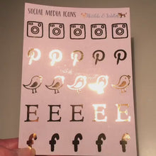 Load and play video in Gallery viewer, Foiled Social Media Stickers - handmade in the UK