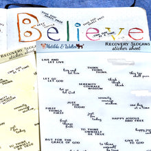 Load image into Gallery viewer, Recovery Slogan Stickers - mini stickers of 12-Step program slogans. Handmade in the UK