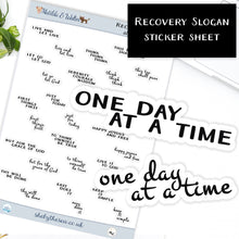Load image into Gallery viewer, Recovery Slogan Stickers - mini stickers of 12-Step program slogans. Handmade in the UK
