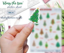 Load image into Gallery viewer, Christmas Trees Stickers Sheet - Holiday stickers handmade in the UK for planners and journals