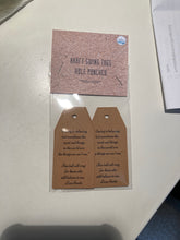 Load image into Gallery viewer, Custom Kraft Swing Tags. Double sided gift/product swing tags with or without metal eyelets.