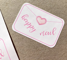 Load image into Gallery viewer, Pink Happy Mail Stickers for envelopes. Suitable for sealing PIP boxes.