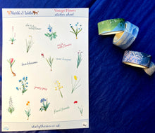Load image into Gallery viewer, Stickers of Vintage Flower Artworks. Handmade mini stickers from the UK.