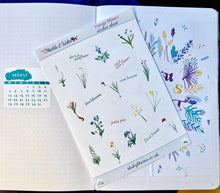 Load image into Gallery viewer, Stickers of Vintage Flower Artworks. Handmade mini stickers from the UK.