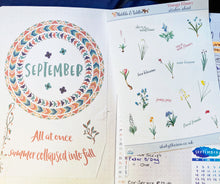 Load image into Gallery viewer, Stickers of Vintage Flower Artworks. Handmade mini stickers from the UK.