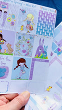 Load and play video in Gallery viewer, Easter Mini Sticker Kit to fit Erin Condren or Happy Planner. Cute Planner Girls with eggs & rabbits. Mini Planner Kit in pastel colours