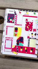 Load and play video in Gallery viewer, Hot Pink Vertical Mini Planner Kit - With gorgeous brightly coloured stickers especially for summer and vacation time
