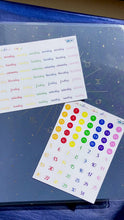 Load and play video in Gallery viewer, Rainbow Date Dots -  Dated round stickers for your planner or bullet journal. Handmade in the UK