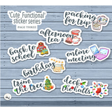 Load image into Gallery viewer, Meeting Reminder Mini Stickers - cute illustrated stickers with cusrsive text. Handmade in the UK.