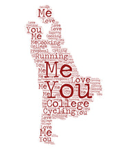 Load image into Gallery viewer, Couple Dancing Word Cloud Art with Custom Text - Choice of sizes and colours.