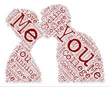 Load image into Gallery viewer, Couples Personalised Word Cloud Print - A Valentine or wedding gift with your choice of colours and delivered free within the UK