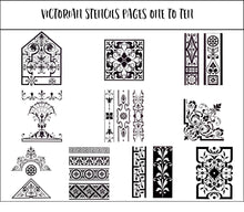 Load image into Gallery viewer, Large Victorian Stencils  - transparent PNG files for instant download. Commercial Use Included