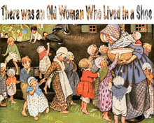 Load image into Gallery viewer, Jessie Wilcox Smith Artwork. Instant download of There was an Old Woman Who Lived in a Shoe. Digitally Restored.