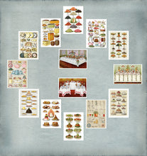 Load image into Gallery viewer, Mrs Beeton  Printable Vintage food images, 14 digital sheets papers, antique food clipart, culinary digital instant download, commercial use