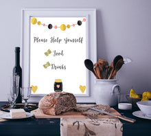 Load image into Gallery viewer, Girly food drinks table sign