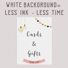 Load image into Gallery viewer, An Elegant GIFT TABLE Sign, for either Baby Shower or Wedding. Instant download with shades of pink, gold and black.