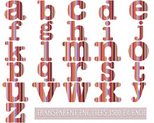 Load image into Gallery viewer, Alphabet Clip Art, Striped Letters, Numbers clip art, Candy Stripe Alphabet letters, numbers clip art, Transparent Clip Art, BUJO Numbers