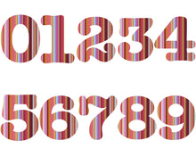 Load image into Gallery viewer, Alphabet Clip Art, Striped Letters, Numbers clip art, Candy Stripe Alphabet letters, numbers clip art, Transparent Clip Art, BUJO Numbers