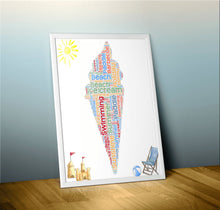 Load image into Gallery viewer, Custom Ice cream Word Art, custom summer word cloud art, custom word cloud, custom holiday printable, digital wall decor