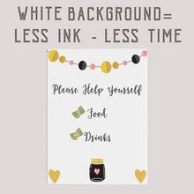 Load image into Gallery viewer, Girly food drinks table sign