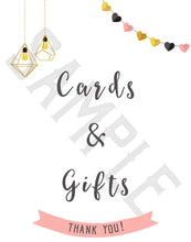 Load image into Gallery viewer, An Elegant GIFT TABLE Sign, for either Baby Shower or Wedding. Instant download with shades of pink, gold and black.
