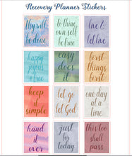 Load image into Gallery viewer, AA Recovery Slogan Stickers - Instant download printables sized for the Erin Condren Planner