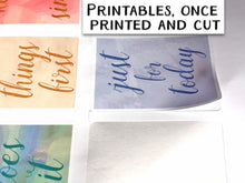 Load image into Gallery viewer, AA Recovery Slogan Stickers - Instant download printables sized for Happy Planner Classic