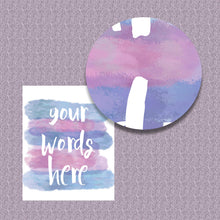 Load image into Gallery viewer, Personalised PRINTABLE Watercolour Word Art. Blue & pink digital customised with words of your choice.