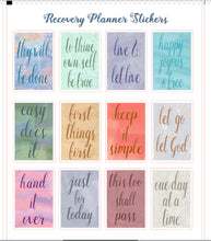 Load image into Gallery viewer, AA Recovery Slogan Stickers - Instant download printables sized for Happy Planner Classic