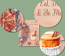 Load image into Gallery viewer, Christmas Dashboard to fit Erin Condren Planners - A Holiday printable download featuring the text 'Eat, Drink and Be Merry"
