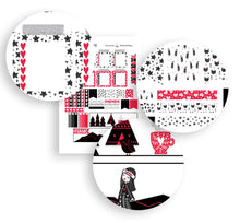 Load image into Gallery viewer, A cute printable vertical planner kit in Red and Black - Instant download with free cut files
