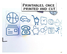 Load image into Gallery viewer, Printable Nautical Planner Kit to fit Erin Condren Lifeplanner. Coastal theme of blues and sand. Download now, print and cut