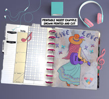 Load image into Gallery viewer, A PRINTABLE Planner Festival themed Dashboard/Journalling Card of 7 x 9 inches. Instant download