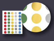 Load image into Gallery viewer, Christmas Printable Deco For Scrapbooking - hearts, circles, and flags in metallic holiday colours