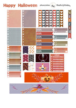 Load image into Gallery viewer, EC Halloween Planner Sticker Kit, ECLP Weekly Stickers, Erin Condren vertical, PRINTABLE Planner Stickers, Life Planner, Fall Kit, Cut File
