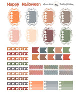 Load image into Gallery viewer, EC Halloween Planner Sticker Kit, ECLP Weekly Stickers, Erin Condren vertical, PRINTABLE Planner Stickers, Life Planner, Fall Kit, Cut File