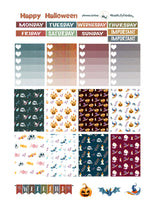 Load image into Gallery viewer, Halloween Happy Planner Sticker Kit, Weekly Happy Planner Kit Mambi, Printable Halloween Stickers, Create 365 Sticker Kit, Free Cut Files