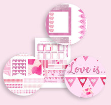 Load image into Gallery viewer, Valentine Pink Weekly Kit to fit Happy Planner Classic - A La Carte planner stickers kit handmade in the UK