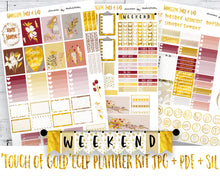Load image into Gallery viewer, Unique Planner Kit for Thanksgiving. Vertical stickers sized for Erin Condren. Touches of gold leaf effect. Printable Instant download